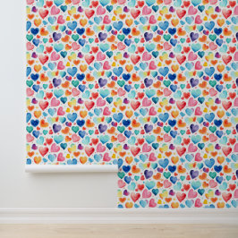 Papel Pintado Corazón acuarela Colorful Cute Love Romántico