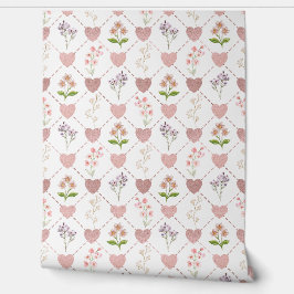 Papel Pintado Corazón con flores