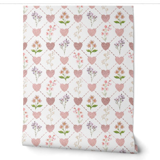 Papel Pintado Corazón con flores