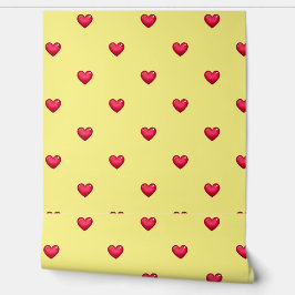Papel Pintado Corazón rojo amarillo Pela y Palo | Moderno