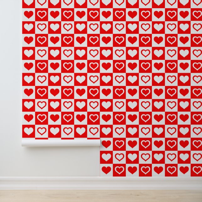 Papel Pintado Corazón rojo y blanco (Solicitud)