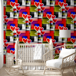 Papel Pintado Corazones de Amor - Patrón Continuo 10