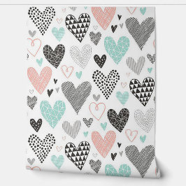 Papel Pintado Corazones de corte