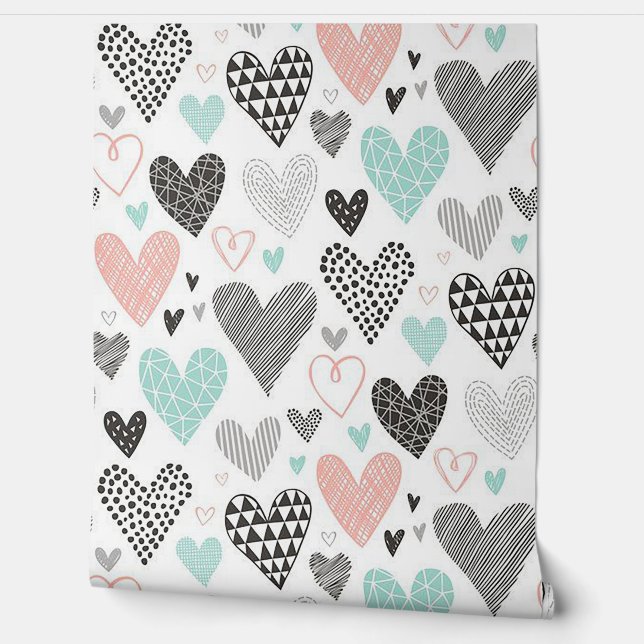 Papel Pintado Corazones de corte (Desenrollar)