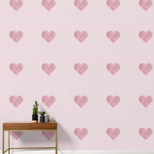 Papel Pintado Corazones de purpurina rosados bonitos