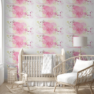 Papel Pintado Corazones entrelazados - Rosa