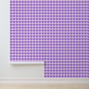 Papel Pintado Corazones Morados