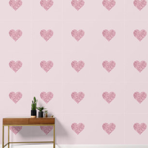 Papel Pintado Corazones Purpurinas rosados bonitos