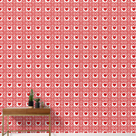 Papel Pintado Corazones Rojos