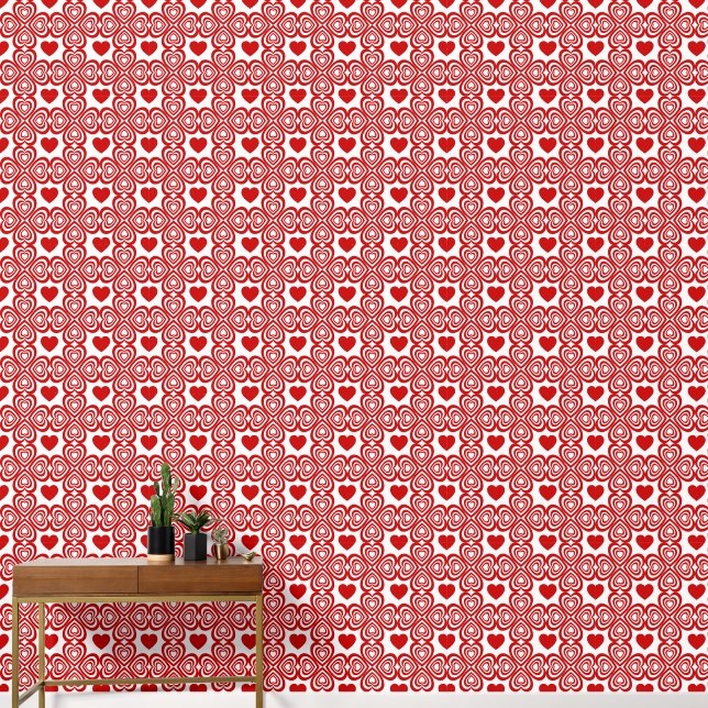 Papel Pintado Corazones Rojos (Pasillo)