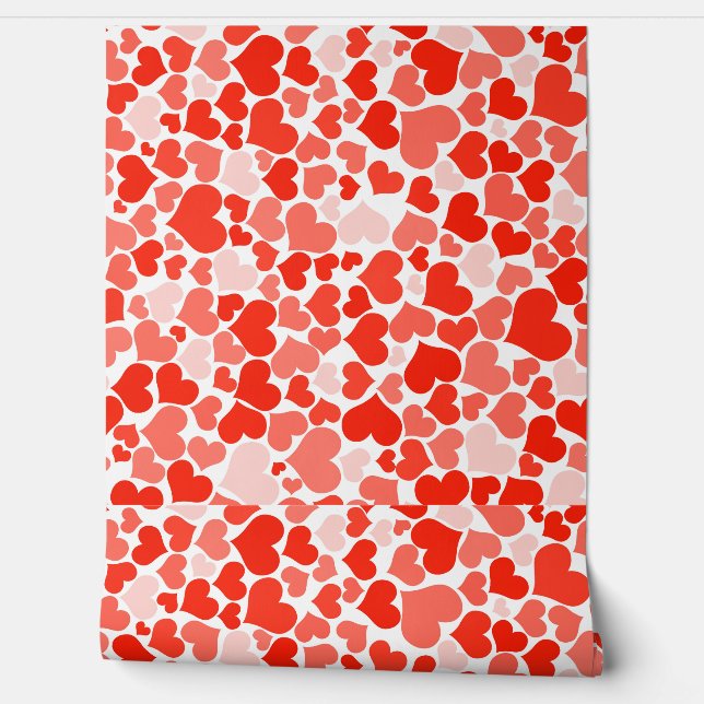 Papel Pintado Corazones rojos de amor (Desenrollar)