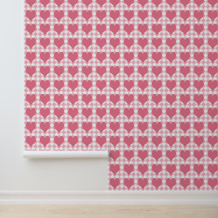 Papel Pintado Corazones rosados