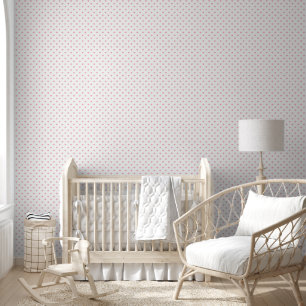 Papel Pintado Corazones rosados pasteles en blanco