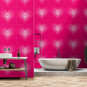 Papel Pintado Corazones rosados románticos