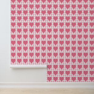 Papel Pintado Corazones rosas