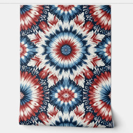 Papel Pintado Corbata teñida de rojo, blanco y azul