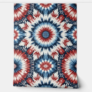 Papel Pintado Corbata teñida de rojo, blanco y azul