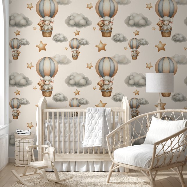 Papel Pintado Cordero acuático y remolino en globo de aire calie (Niños)