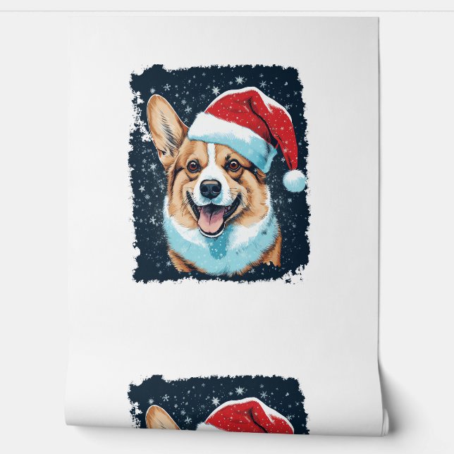 Papel Pintado Corgi Navidades de perro de arte pop (Desenrollar)