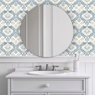 Papel Pintado Corona azul monocromática