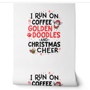 Papel Pintado Corro En Café Doodles Dorados Y Navidades Saludan