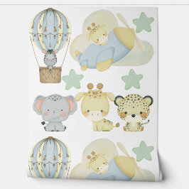 Papel Pintado Corta Jungla Animales Nursera Azul