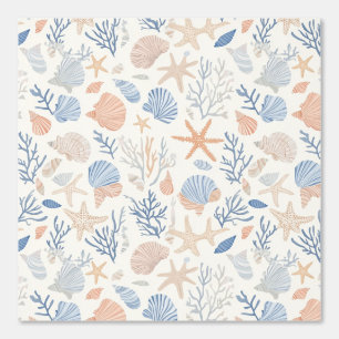 Papel Pintado Costa Rústica - Aguas marinas, pez estrella, arrec