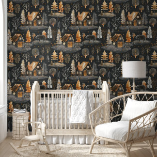 Papel Pintado Cosy Whimsical Dark Otumn Woodland