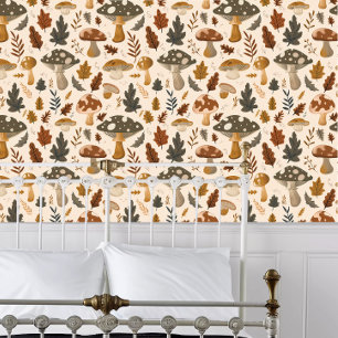 Papel Pintado Cottagecore Spots Mushrooms