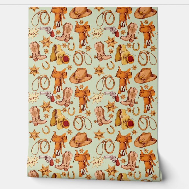 Papel Pintado Country Western Rige Cowboy Gear (Desenrollar)