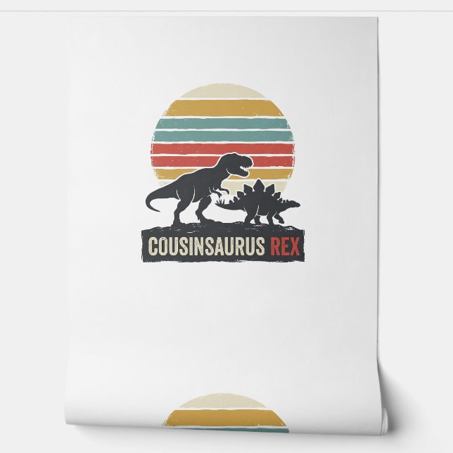 Papel Pintado Cousinsaurus Rex Camiseta Divertida de Dinosaurio  (Desenrollar)