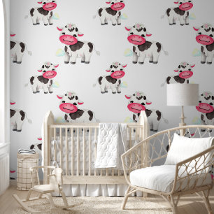 Papel Pintado Cow Cute Watercolor Animal