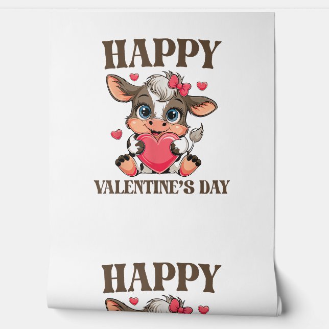 Papel Pintado Cow El día de San Valentín Heart Gifts tys gracios (Desenrollar)