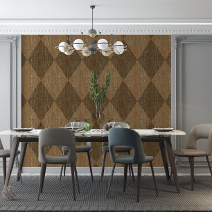 Papel Pintado Crackeo de diamante Textura verde marrón