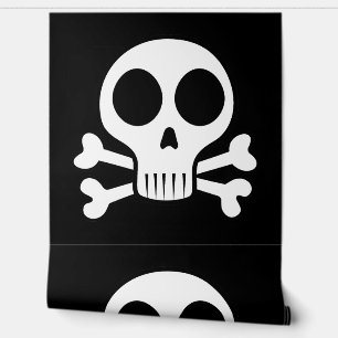 Papel Pintado cráneo espeluznante sobre un fondo negro