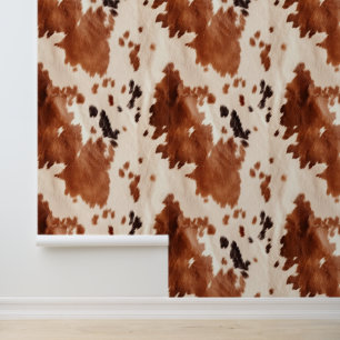 Papel Pintado Cream Black Brown Southwest Piel de vaca