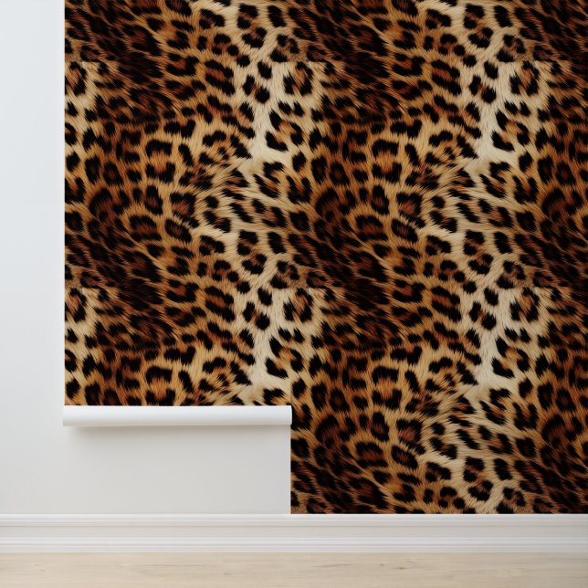 Papel Pintado Cream Brown Leopard Animal Print (Solicitud)