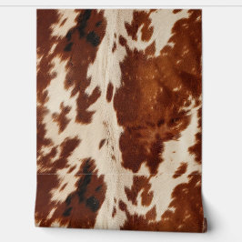 Papel Pintado Cream Brown Southwest Cowboy Cowgirl Piel de vaca
