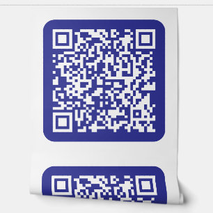 Papel Pintado Crear un código QR escaneado Azul oscuro editabl