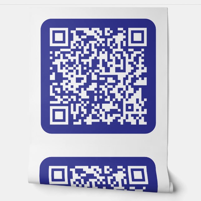 Papel Pintado Crear un código QR escaneado | Azul oscuro editabl (Desenrollar)