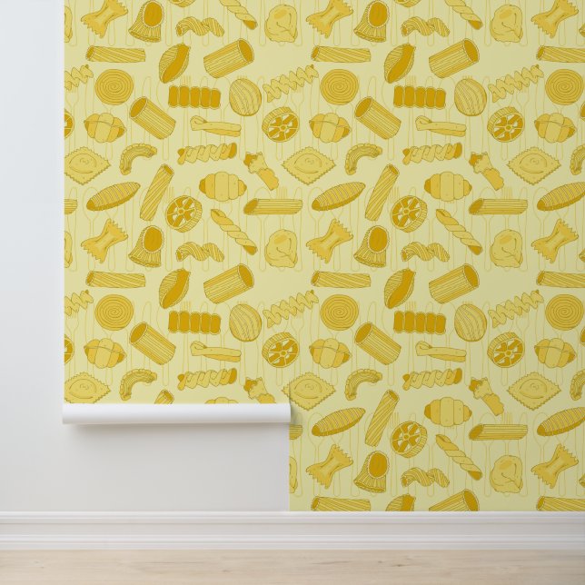 Papel Pintado Crema de restaurante italiano Pasta Shapes (Solicitud)