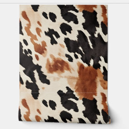 Papel Pintado Crema marrón negro Piel de vaca suroeste