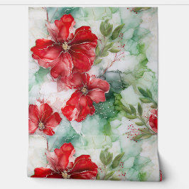 Papel Pintado Crimson Yuletide Blooms Botánico
