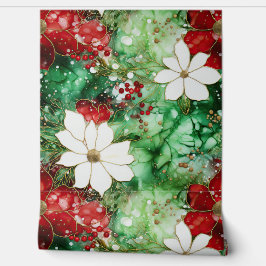 Papel Pintado Crimson Yuletide Blooms Botánico