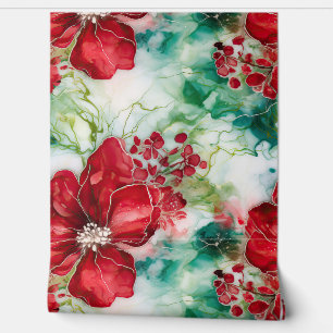 Papel Pintado Crimson Yuletide Blooms Botánico