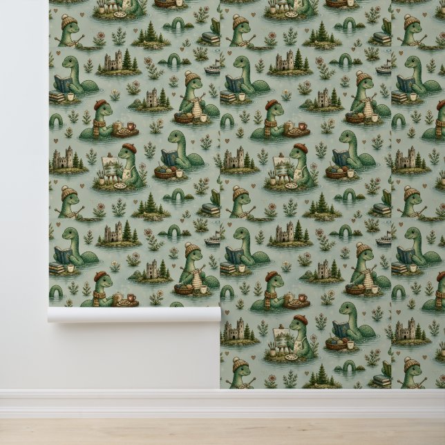 Papel Pintado Criptídeos Acogedores Nessie Monstruo del Lago Nes (Solicitud)