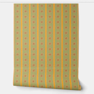 Papel Pintado Crown Floral Motif Fondo de escritorio Borde Verde