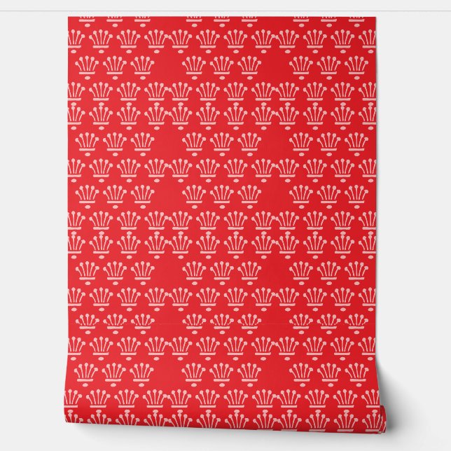 Papel Pintado Crowne rosa rojo (Desenrollar)