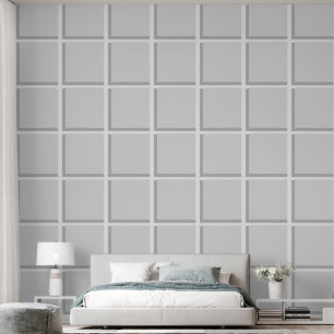 Papel Pintado Cuadrados blancos grises Entramado Gris