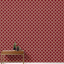 Papel Pintado Cuadrados de Borgoña en Tan y Blanco